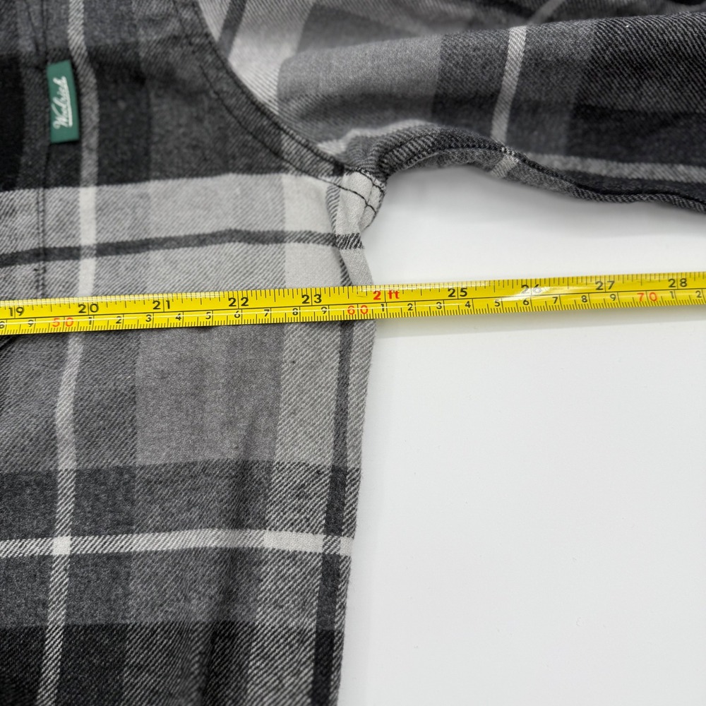 Woolrich Mens Granite Plaid Flannel Button Down Shirt Grey Black White Large NEW - Picture 10 of 11
